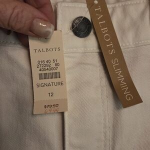 Talbots White Slimming Pants Signature 5 Pocket S 12